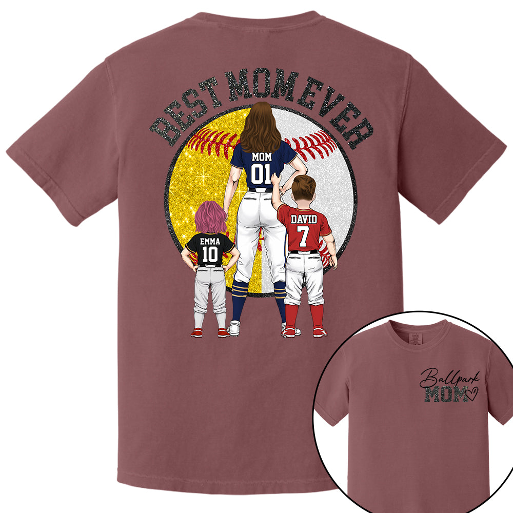 Best Mom Ever Baseball Shirt – Personalized Mom & Kids Shirt, Mother’s Day Gift for Baseball, Softball Mom Na02 Nh00