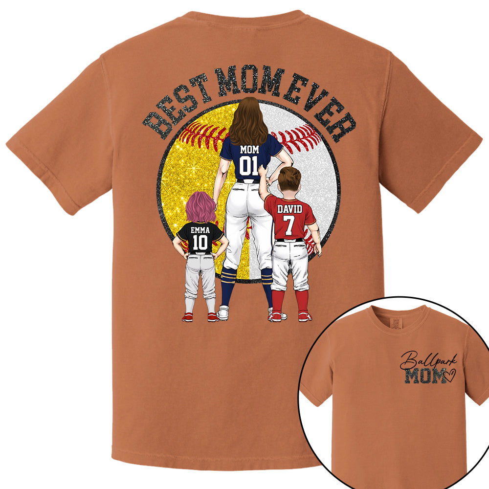 Best Mom Ever Baseball Shirt – Personalized Mom & Kids Shirt, Mother’s Day Gift for Baseball, Softball Mom Na02 Nh00