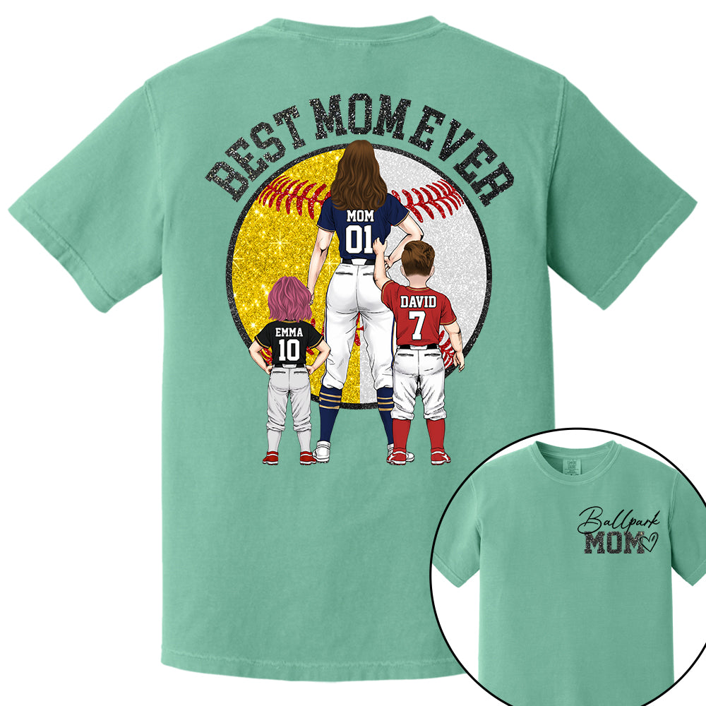 Best Mom Ever Baseball Shirt – Personalized Mom & Kids Shirt, Mother’s Day Gift for Baseball, Softball Mom Na02 Nh00