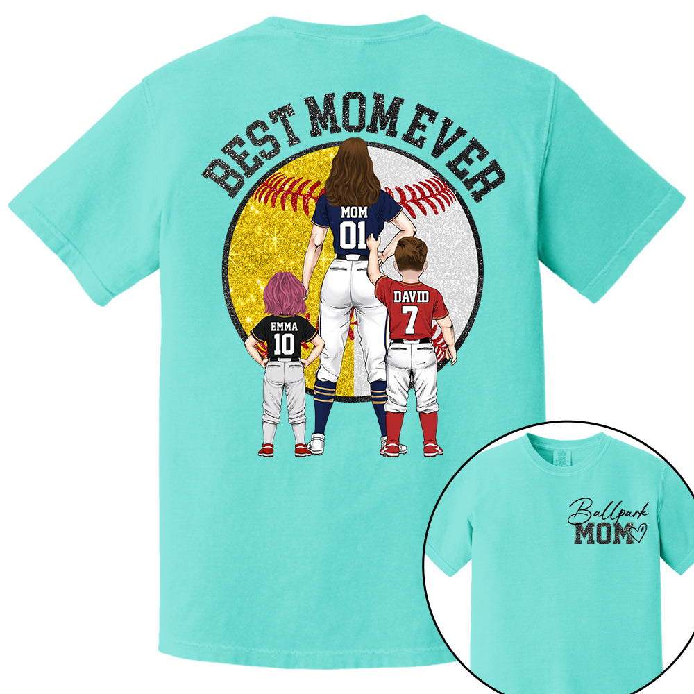 Best Mom Ever Baseball Shirt – Personalized Mom & Kids Shirt, Mother’s Day Gift for Baseball, Softball Mom Na02 Nh00