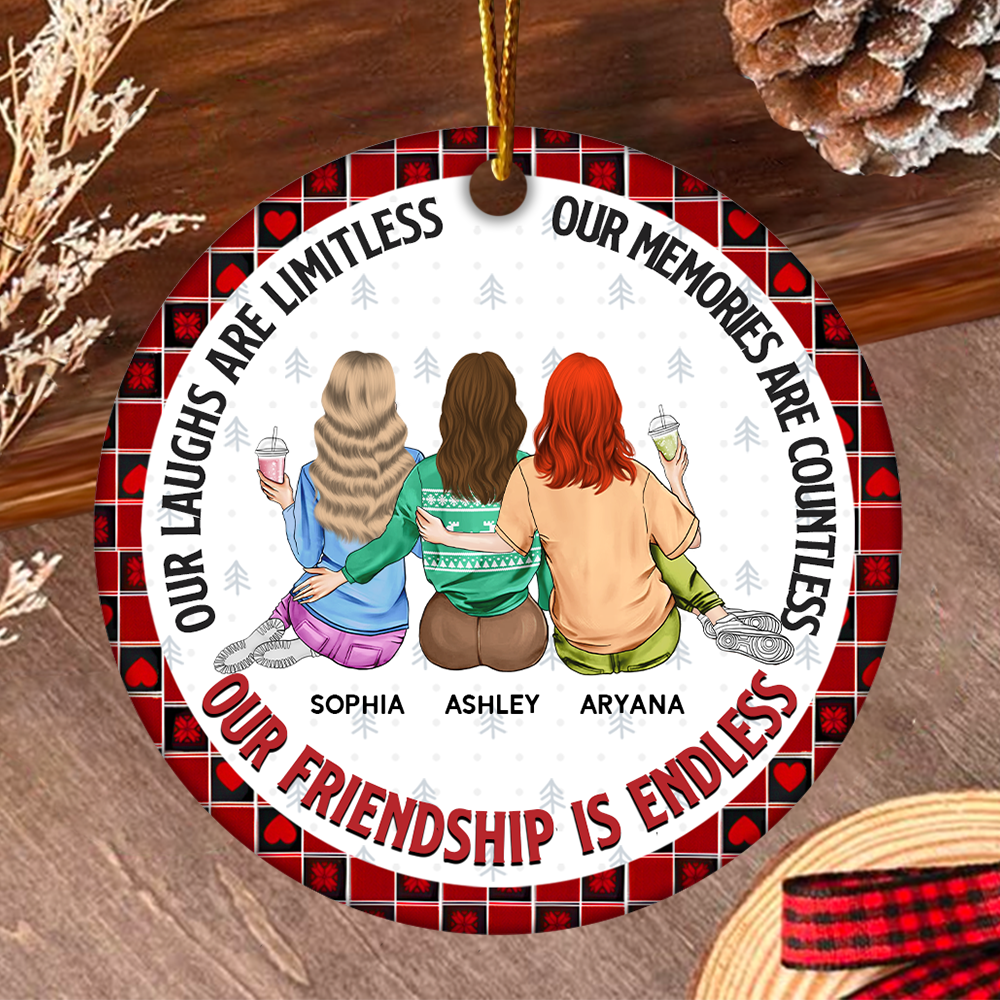 Our Friendship Is Endless - Personalized Ceramic Ornament