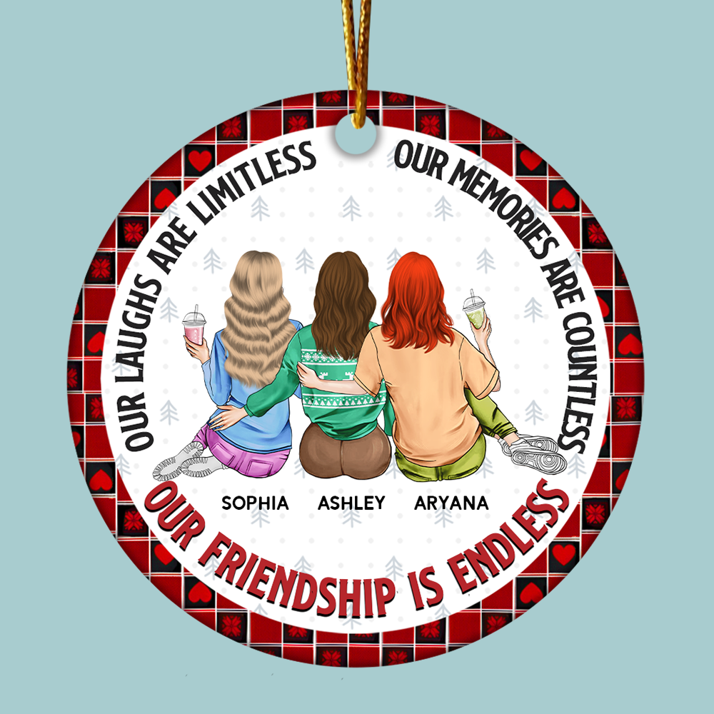Our Friendship Is Endless - Personalized Ceramic Ornament