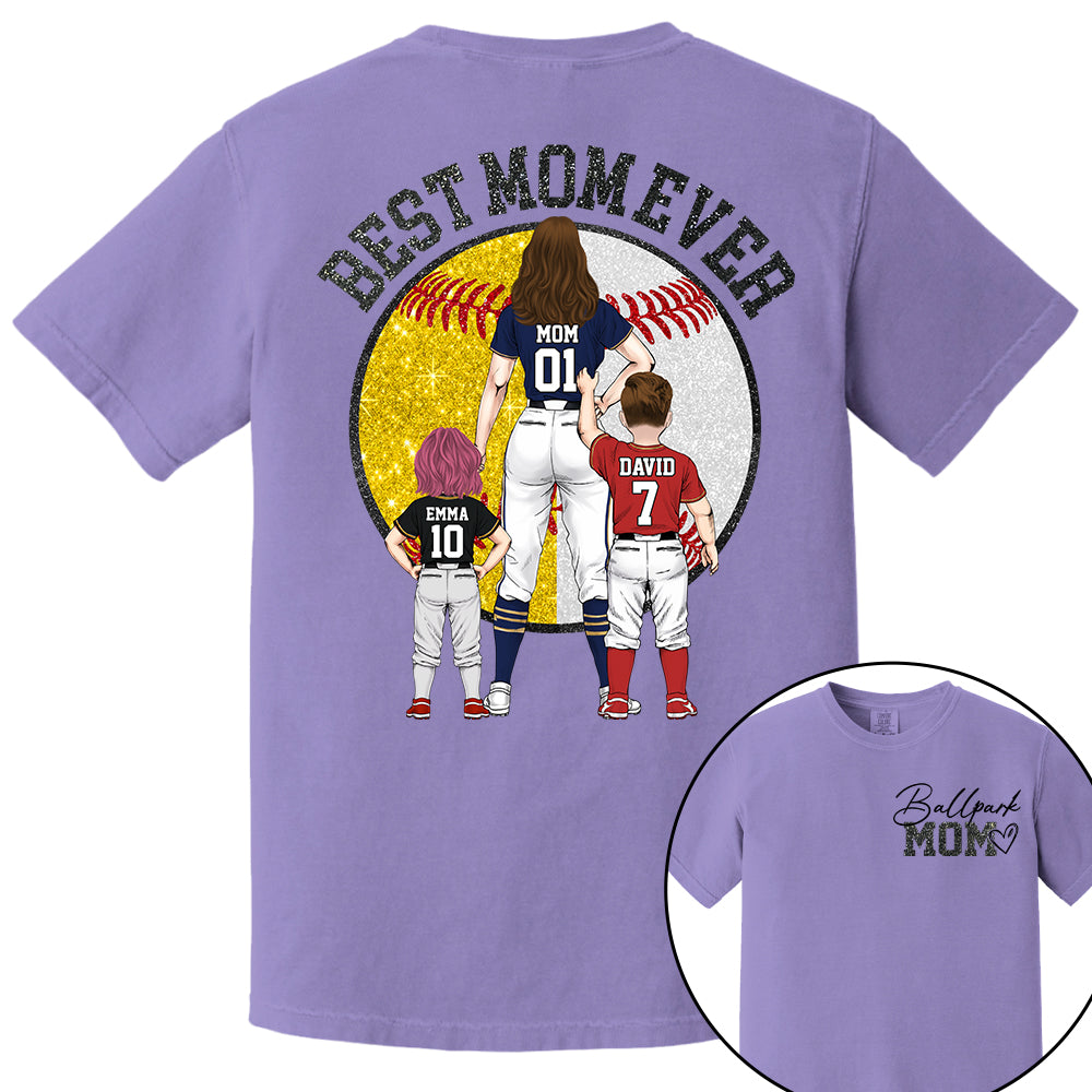 Best Mom Ever Baseball Shirt – Personalized Mom & Kids Shirt, Mother’s Day Gift for Baseball, Softball Mom Na02 Nh00