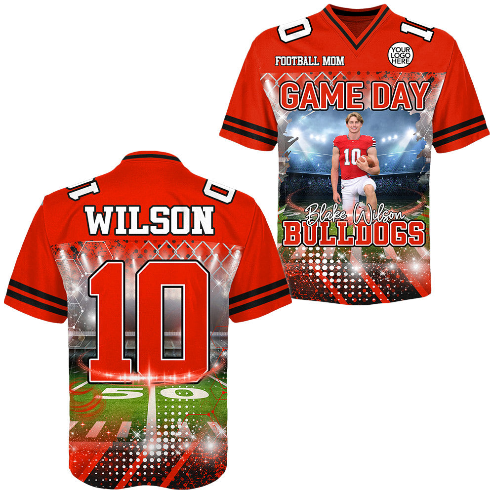 Custom Photo Football Game Day Football Jersey Gift For Football Lovers - Personalized Gift For Football Player Do99