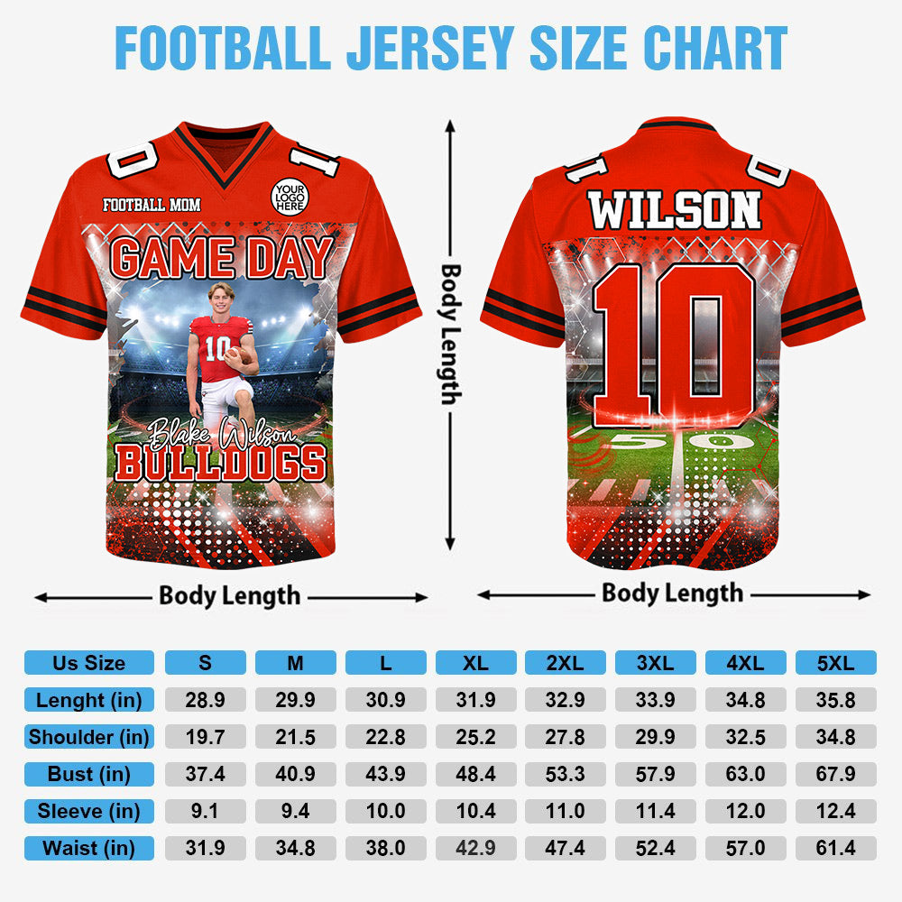 Custom Photo Football Game Day Football Jersey Gift For Football Lovers - Personalized Gift For Football Player Do99
