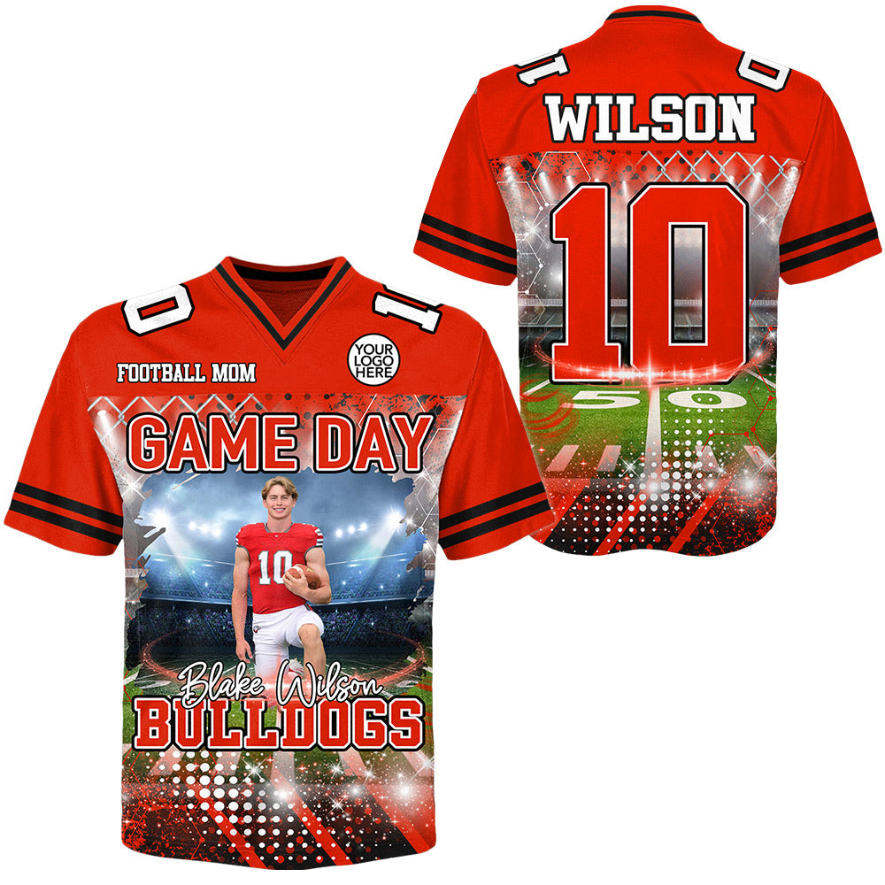 Custom Photo Football Game Day Football Jersey Gift For Football Lovers - Personalized Gift For Football Player Do99