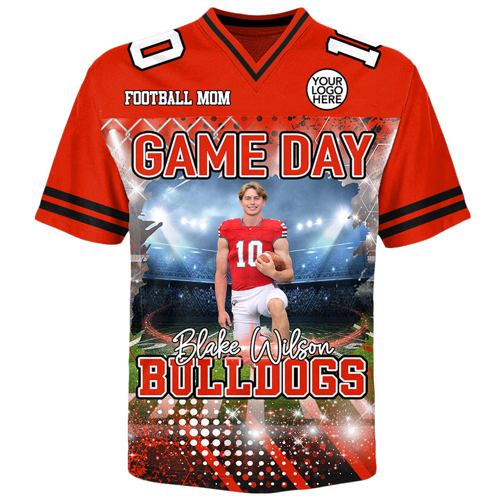 Custom Photo Football Game Day Football Jersey Gift For Football Lovers - Personalized Gift For Football Player Do99