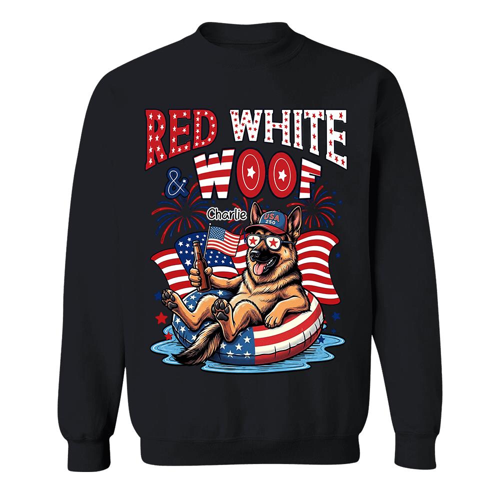 Red White Woof, Custom Photo Pet Shirt, America 250th Anniversary Gifts For Dog Cat Lovers, Dog Dad And Mom, Cat Owners T1807 Hv01