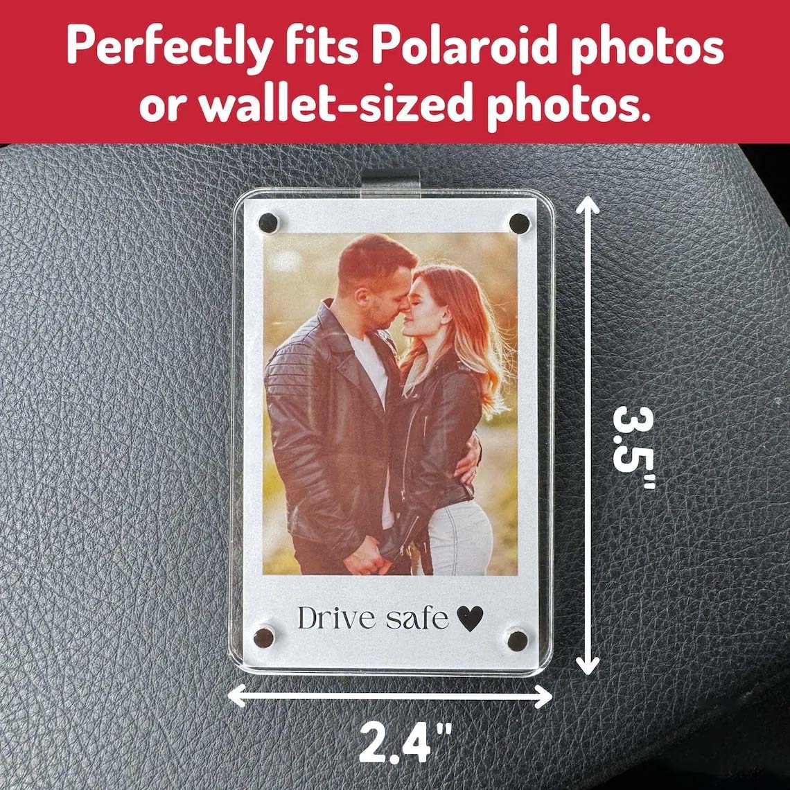 Personalized Photo Car Visor Clip - Custom Sun Visor Decoration for Car, Couples Gift, Wallet Photo Holder, Unique Car Accessories Pt99