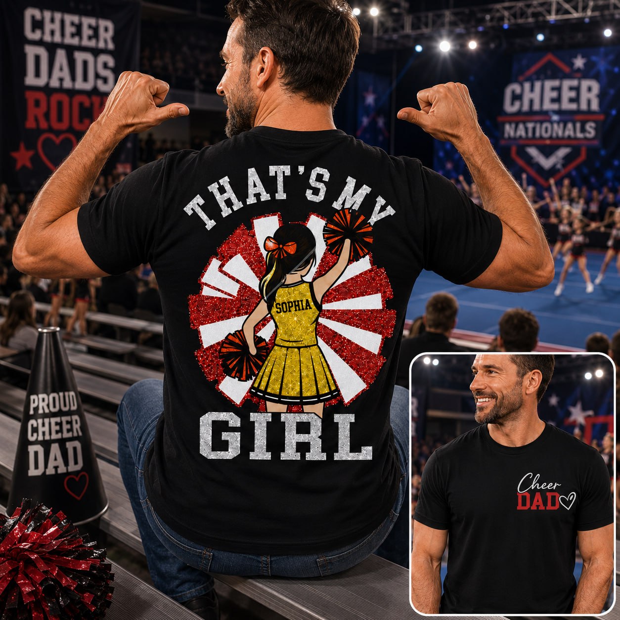 That's My Girl, Personalized Cheer Dad Shirt, Gift For Cheerleader Family T1807 Hv01