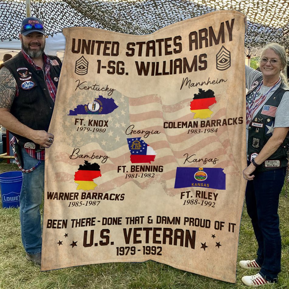 US Military World Tour Blanket Been There Done That Proud Of It US Veteran Custom Blanket For Veteran H2511