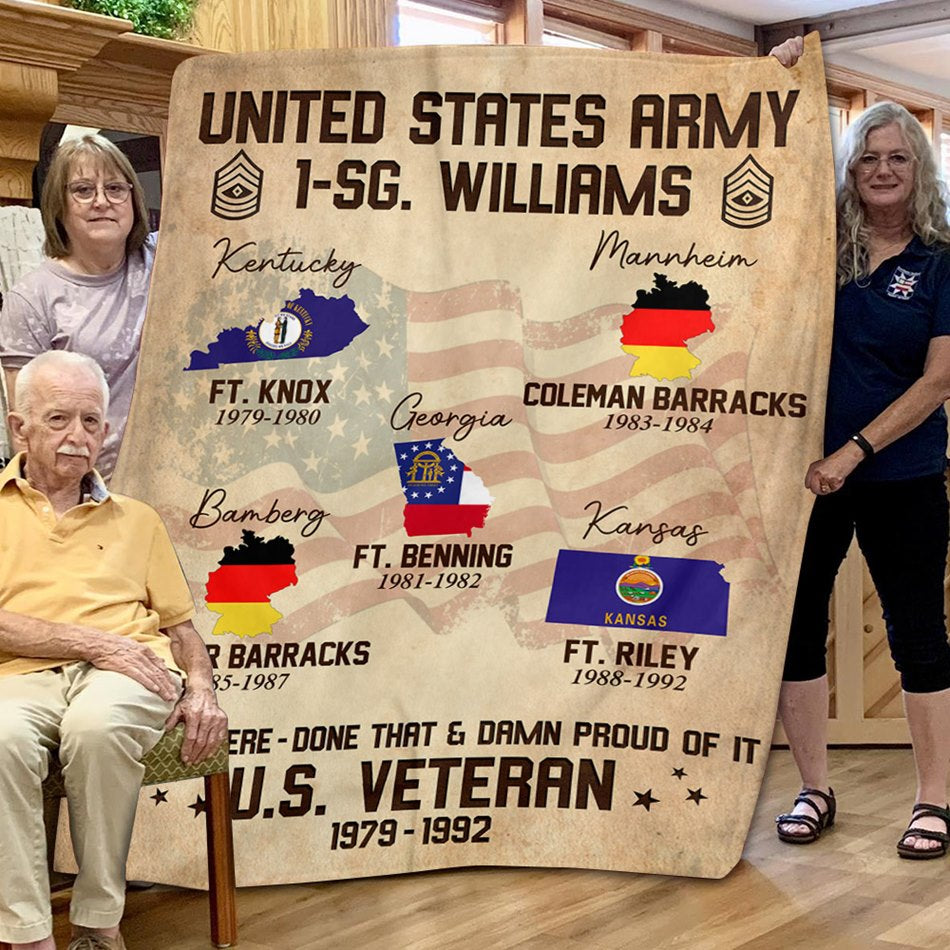 US Military World Tour Blanket Been There Done That Proud Of It US Veteran Custom Blanket For Veteran H2511
