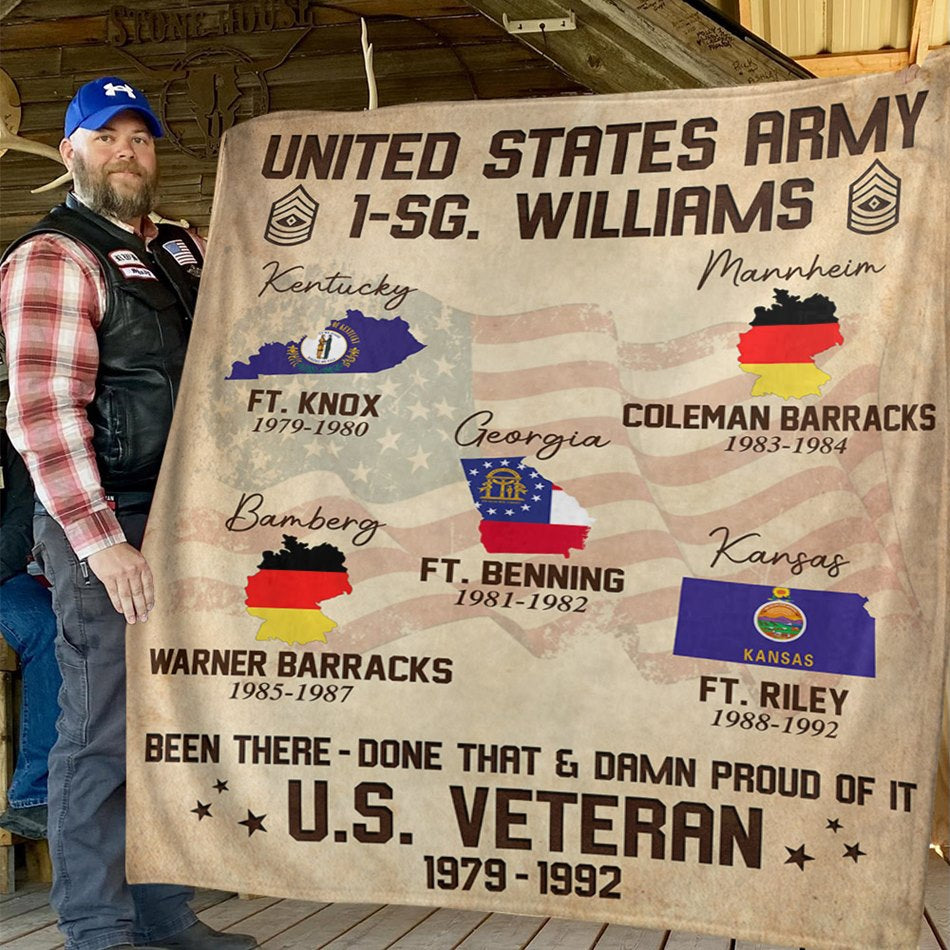 US Military World Tour Blanket Been There Done That Proud Of It US Veteran Custom Blanket For Veteran H2511