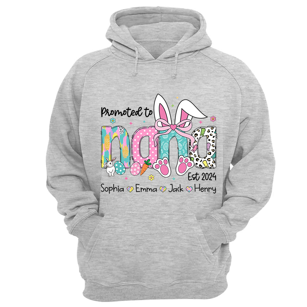 Promoted to Grandma, Personalized Grandma Peeps Easter Shirt, Custom Nickname And Kids T1807 VH01