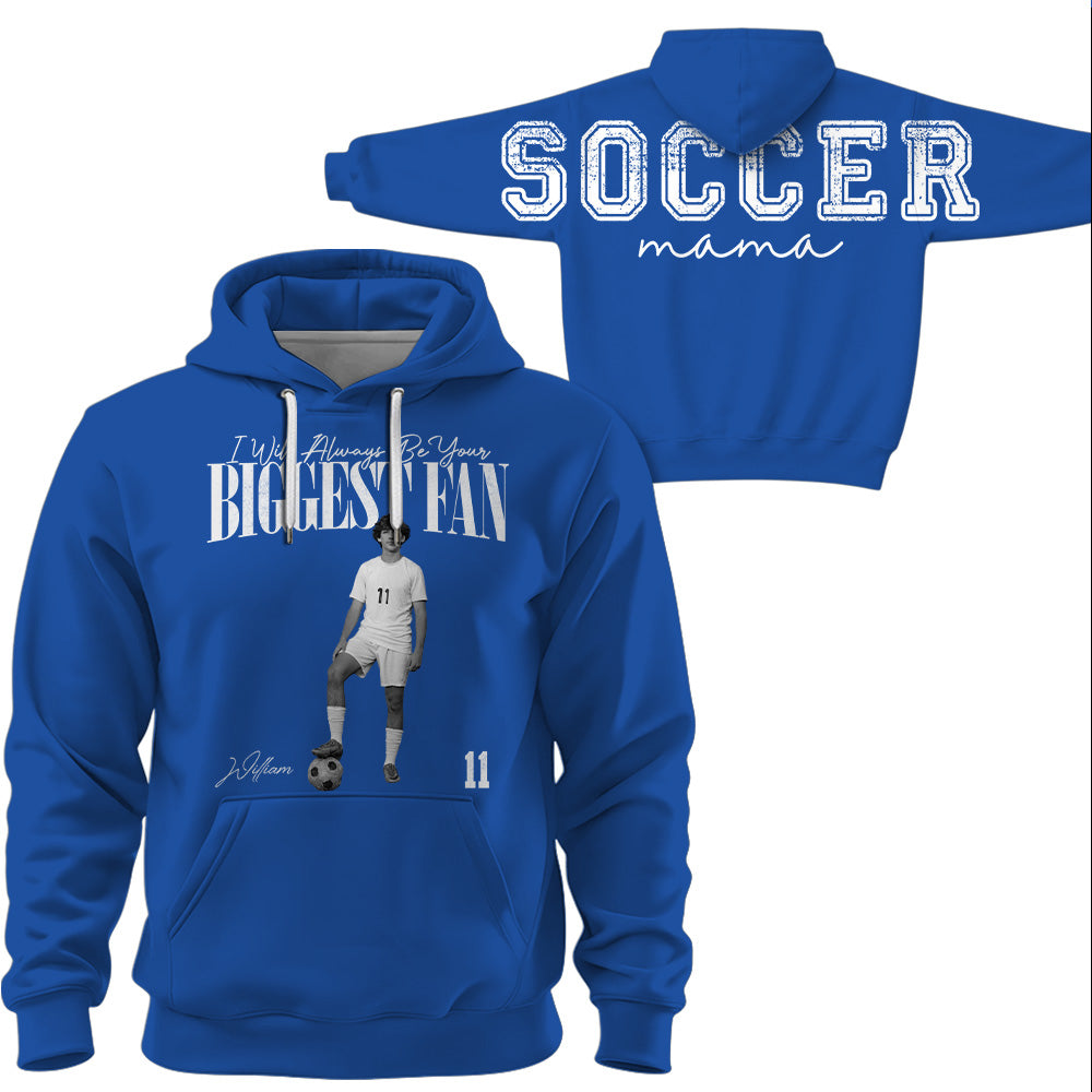 I Will Always Be Your Biggest Fan, Custom Large Back Graphic Soccer,  Washed Tee Retro Bootleg Shirt, Gift For Soccer Mom Grandma Sport Family Soccer Lovers Ver2 MI209 T24
