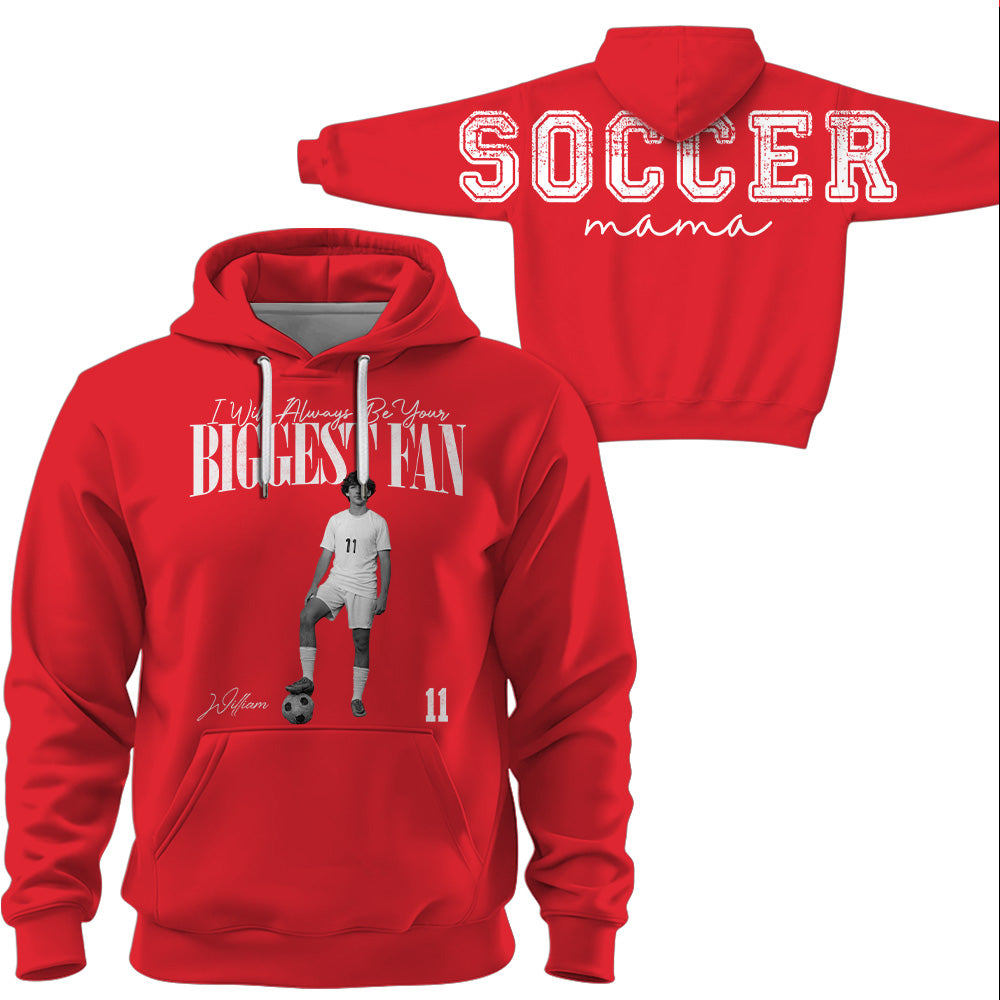 I Will Always Be Your Biggest Fan, Custom Large Back Graphic Soccer,  Washed Tee Retro Bootleg Shirt, Gift For Soccer Mom Grandma Sport Family Soccer Lovers Ver2 MI209 T24
