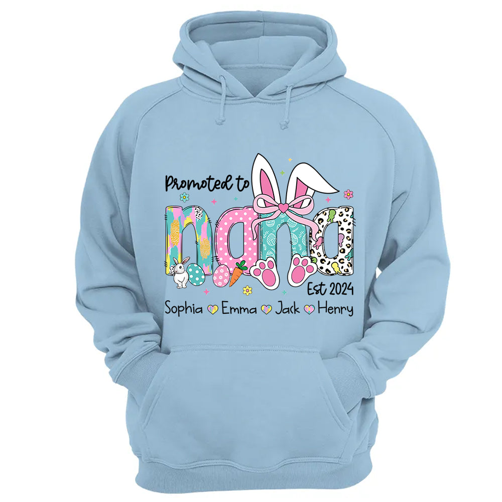 Promoted to Grandma, Personalized Grandma Peeps Easter Shirt, Custom Nickname And Kids T1807 VH01