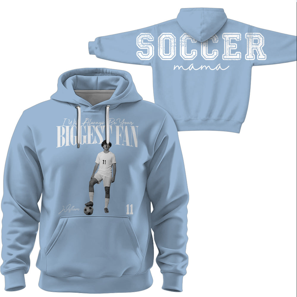 I Will Always Be Your Biggest Fan, Custom Large Back Graphic Soccer,  Washed Tee Retro Bootleg Shirt, Gift For Soccer Mom Grandma Sport Family Soccer Lovers Ver2 MI209 T24