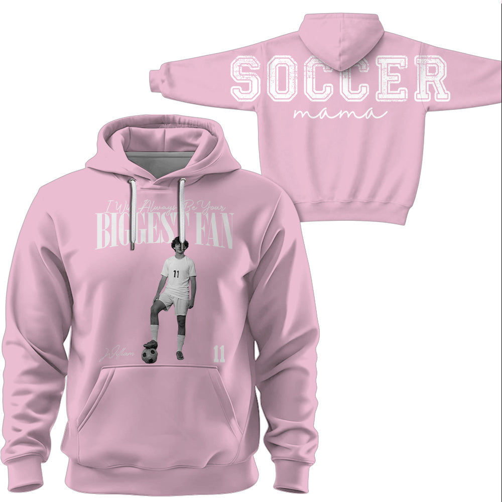 I Will Always Be Your Biggest Fan, Custom Large Back Graphic Soccer,  Washed Tee Retro Bootleg Shirt, Gift For Soccer Mom Grandma Sport Family Soccer Lovers Ver2 MI209 T24
