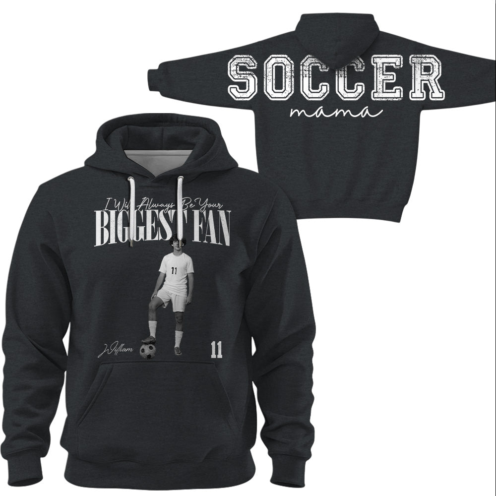 I Will Always Be Your Biggest Fan, Custom Large Back Graphic Soccer,  Washed Tee Retro Bootleg Shirt, Gift For Soccer Mom Grandma Sport Family Soccer Lovers Ver2 MI209 T24