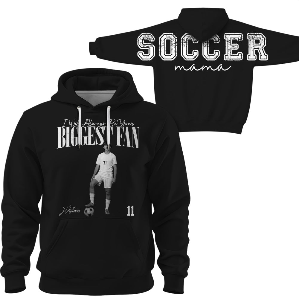 I Will Always Be Your Biggest Fan, Custom Large Back Graphic Soccer,  Washed Tee Retro Bootleg Shirt, Gift For Soccer Mom Grandma Sport Family Soccer Lovers Ver2 MI209 T24