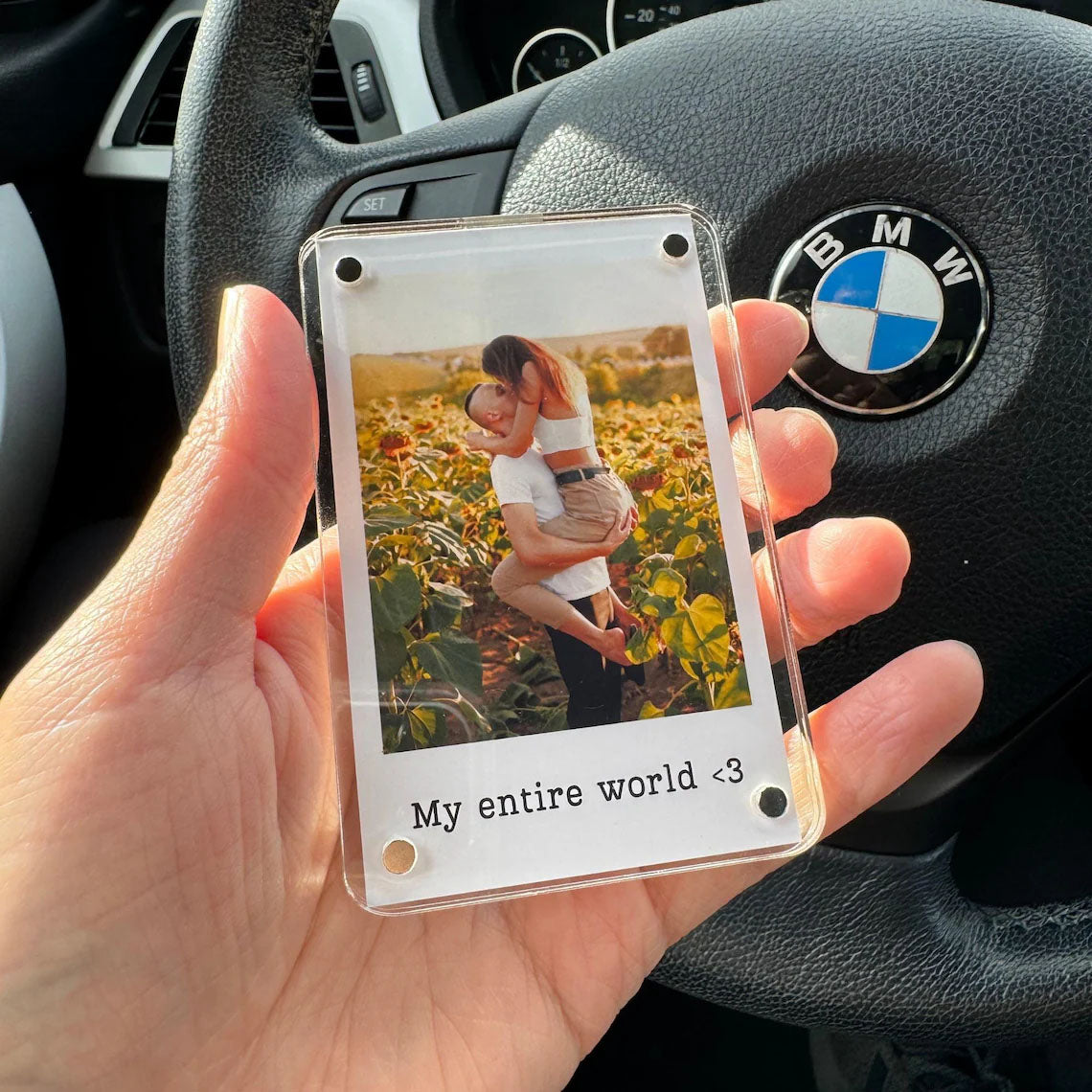 Personalized Photo Car Visor Clip - Custom Sun Visor Decoration for Car, Couples Gift, Wallet Photo Holder, Unique Car Accessories Pt99