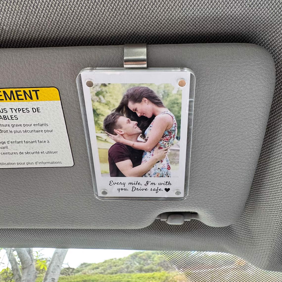 Personalized Photo Car Visor Clip - Custom Sun Visor Decoration for Car, Couples Gift, Wallet Photo Holder, Unique Car Accessories Pt99