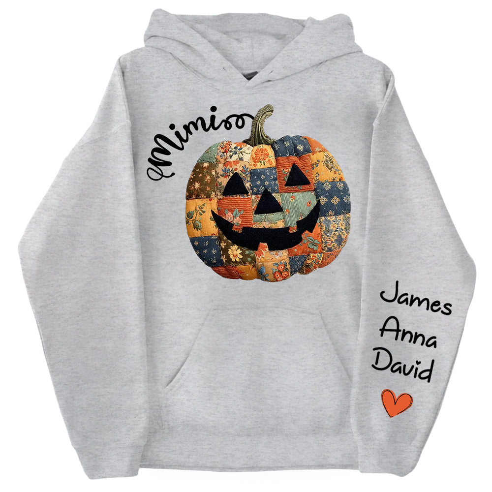 Personalized Mimi Pumpkin Sweatshirt, Custom Halloween Gift for Grandma With Grandkids' Names Nh00