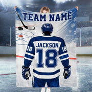 Personalized Ice Hockey Blanket For Family Game Day Blankets A2110