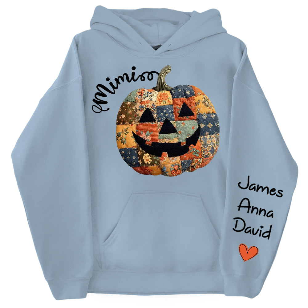 Personalized Mimi Pumpkin Sweatshirt, Custom Halloween Gift for Grandma With Grandkids' Names Nh00