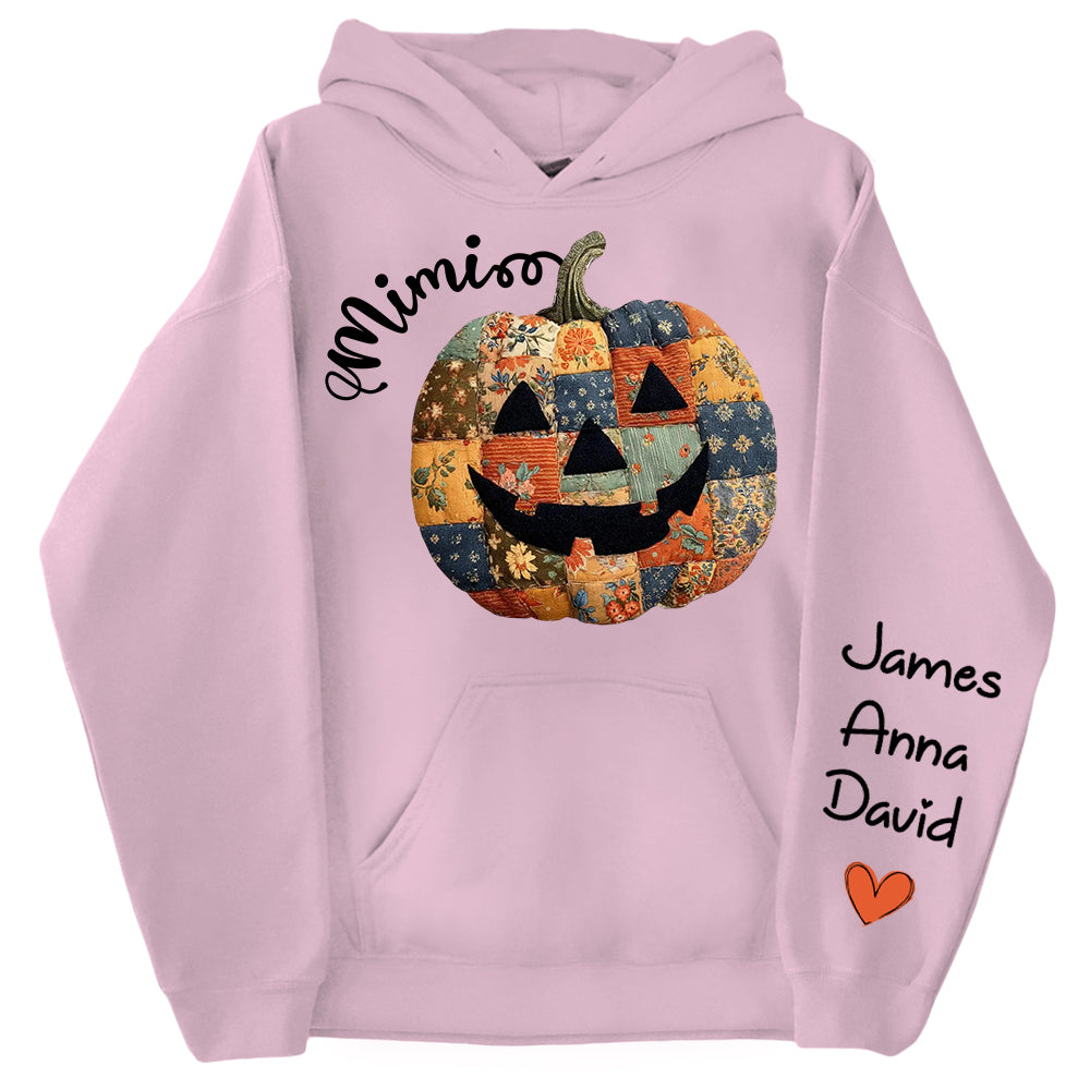 Personalized Mimi Pumpkin Sweatshirt, Custom Halloween Gift for Grandma With Grandkids' Names Nh00