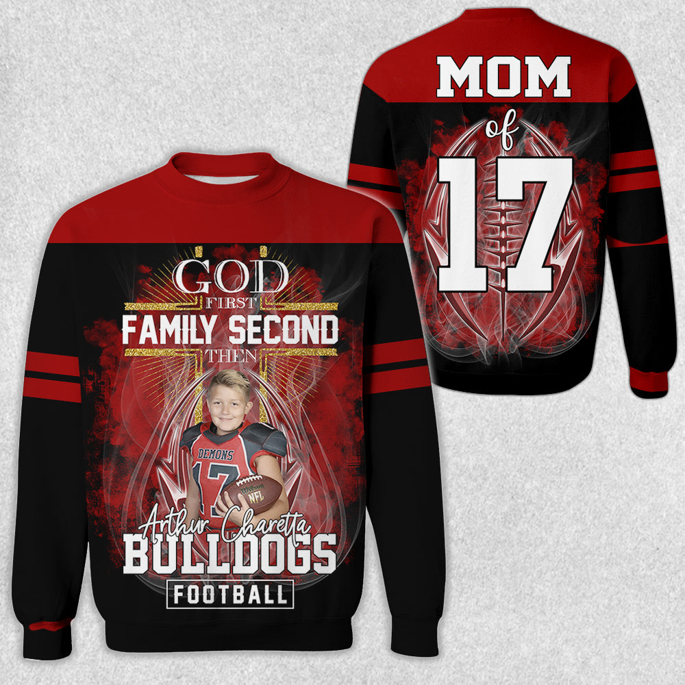 God First Family Second Then Sport Name Personalized Photo All Over Print Shirt Tu20