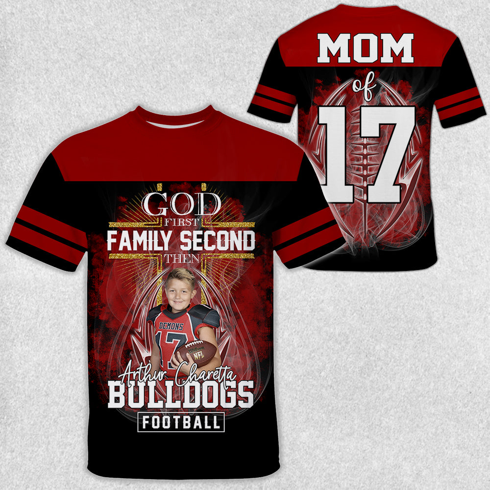 God First Family Second Then Sport Name Personalized Photo All Over Print Shirt Tu20