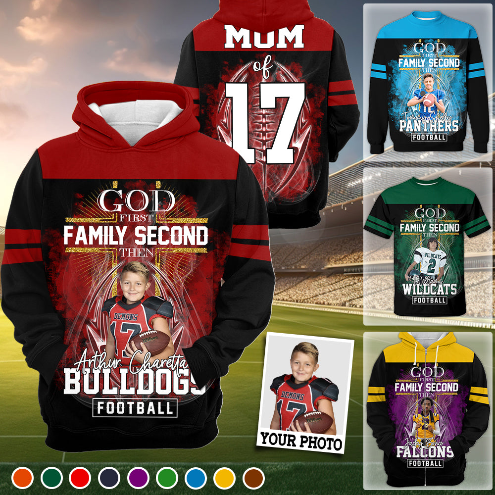 God First Family Second Then Sport Name Personalized Photo All Over Print Shirt Tu20