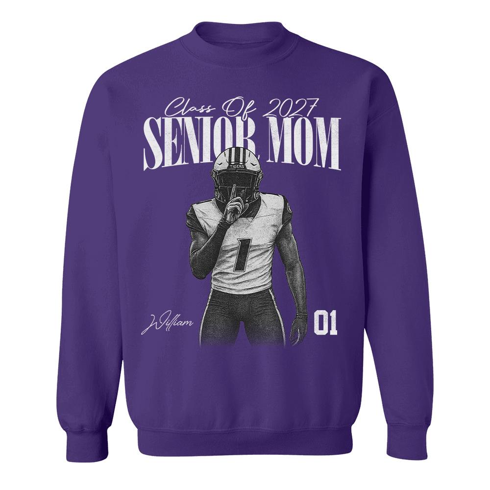 Personalized Senior Mom Shirt, Custom Sports Mom Gameday Shirt Proud Family Gift T1807 Hv01