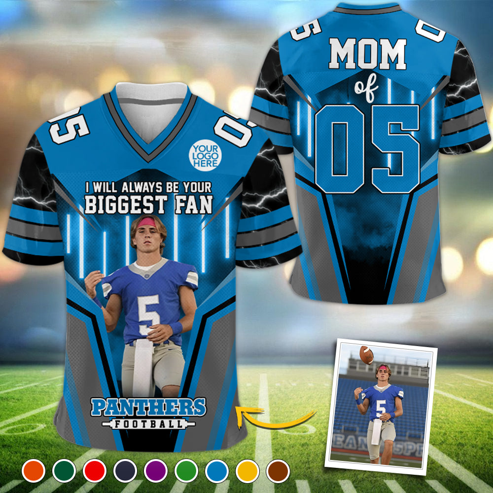I Will Always Be Your Biggest Fan Custom Photo All Over Print Football Jersey For Football Mom Mama Sport Family Na02 Hv01