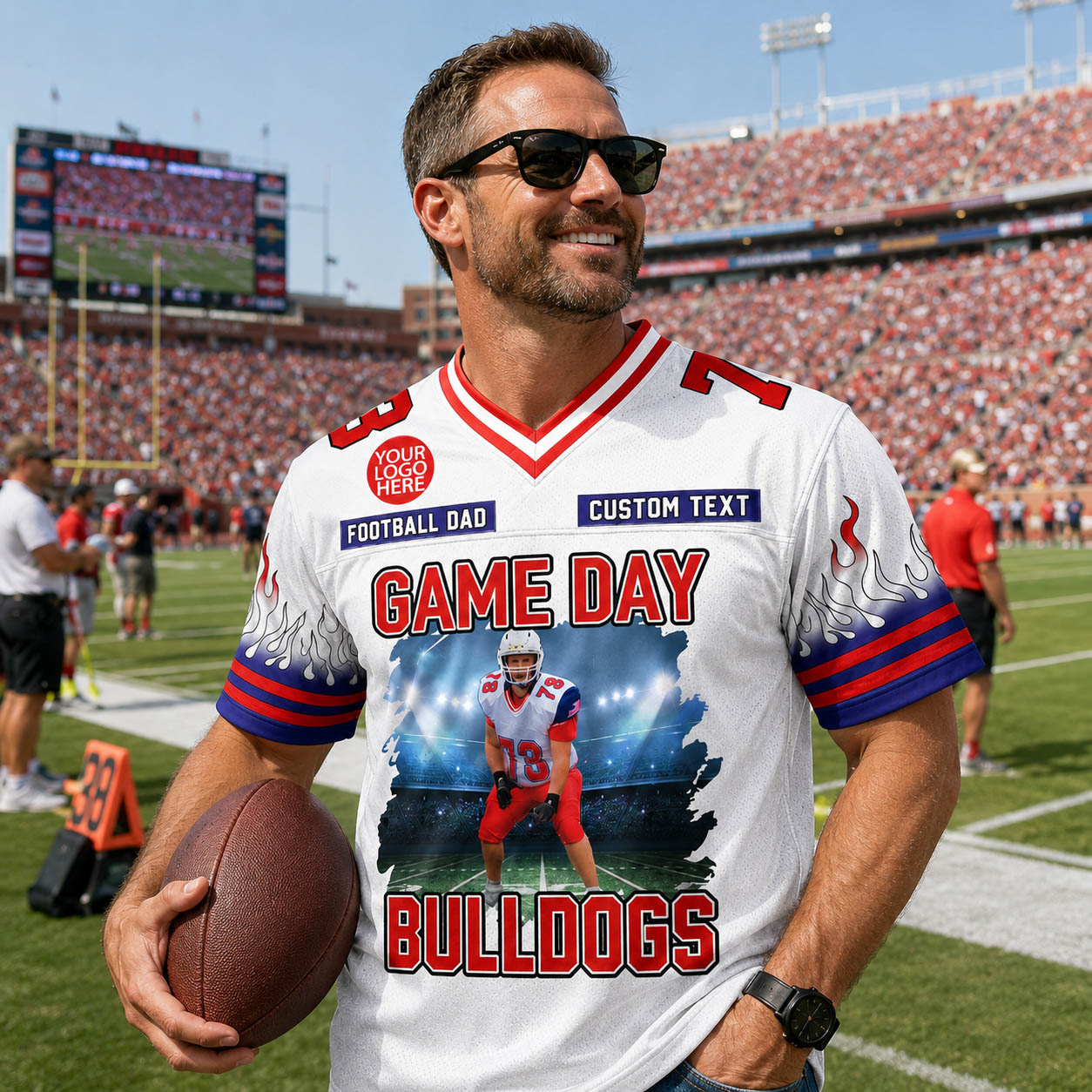 Custom Photo Football Game Day Football Jersey Gift For Football Lovers - Personalized Gift For Football Player K1702