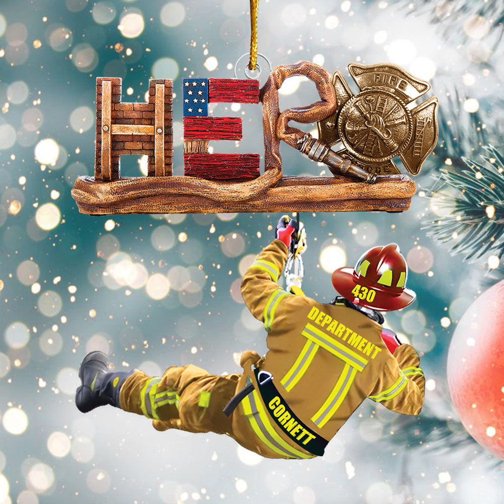 Personalized Gift Firefighter Hero Personalized Christmas Acrylic Ornament K1702 Trhn