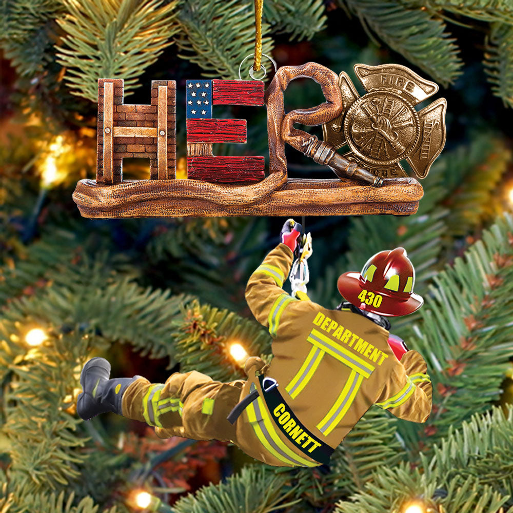 Personalized Gift Firefighter Hero Personalized Christmas Acrylic Ornament K1702 Trhn