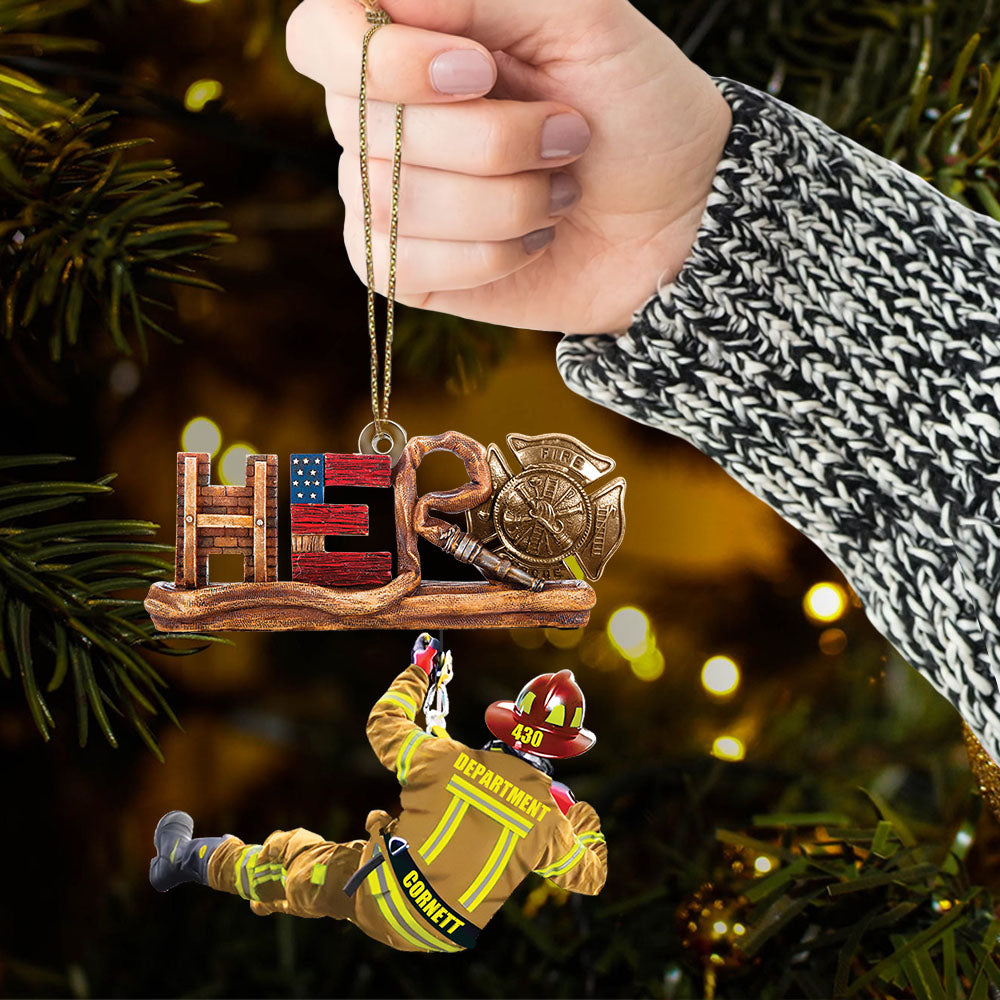 Personalized Gift Firefighter Hero Personalized Christmas Acrylic Ornament K1702 Trhn