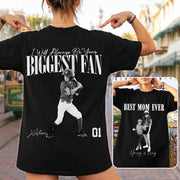 Best Mom Ever – I’ll Always Be Your Biggest Fan - Mother’s Day Washed Tee, Retro Bootleg Shirt for Baseball Moms Na02 Nh00