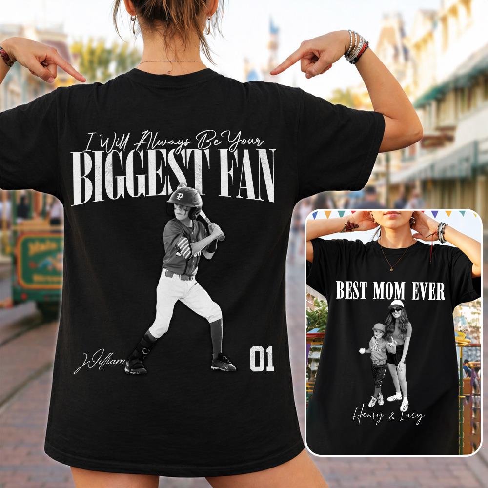 Best Mom Ever – I’ll Always Be Your Biggest Fan - Mother’s Day Washed Tee, Retro Bootleg Shirt for Baseball Moms Na02 Nh00