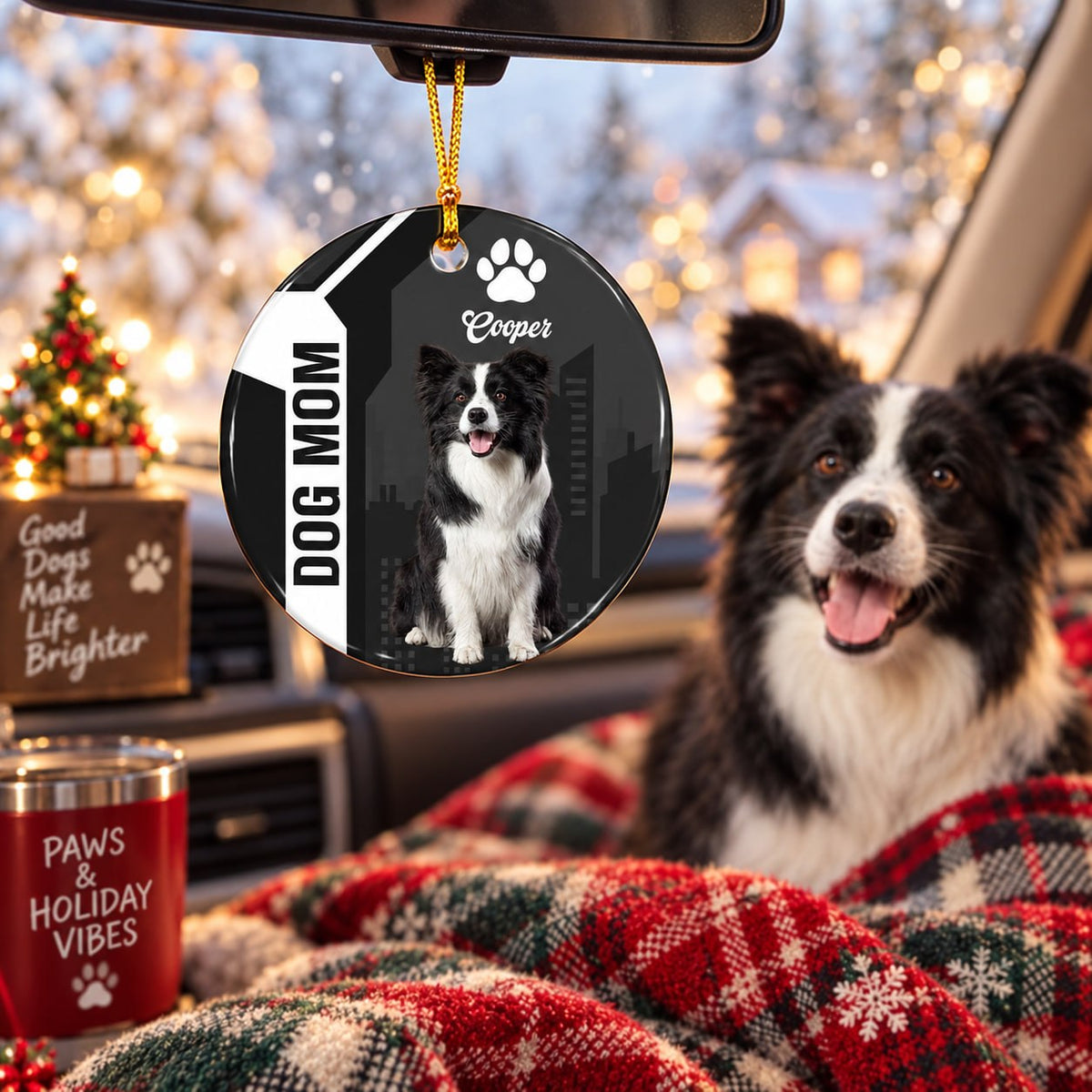 Personalized Dog Mom Christmas Ornament, Custom Pet Photo Ornament, Dog Lover Christmas Gift T1807 T24