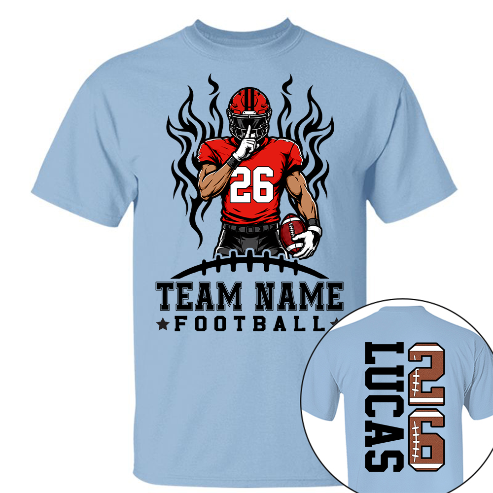 Personalized Team Football Shirt With Kids Name & Number Fall Football Season Shirt L0411 Hv01
