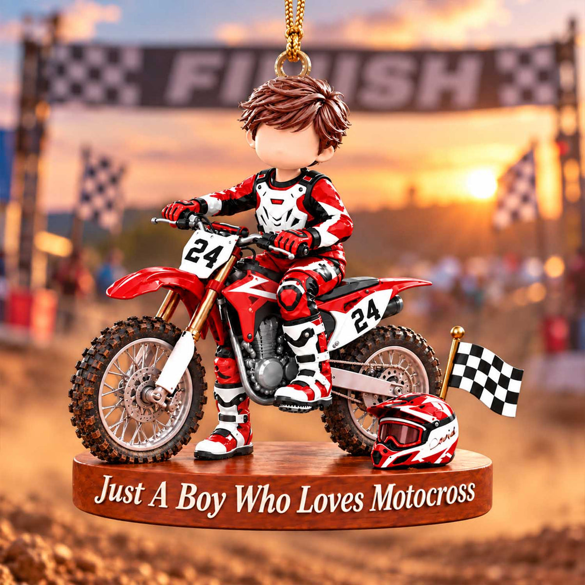 Just A Boy Who Loves Motocross - Personalized Motocross Ornament, Gift For Motocross Racer, Dirt Biker A2110 Pt99