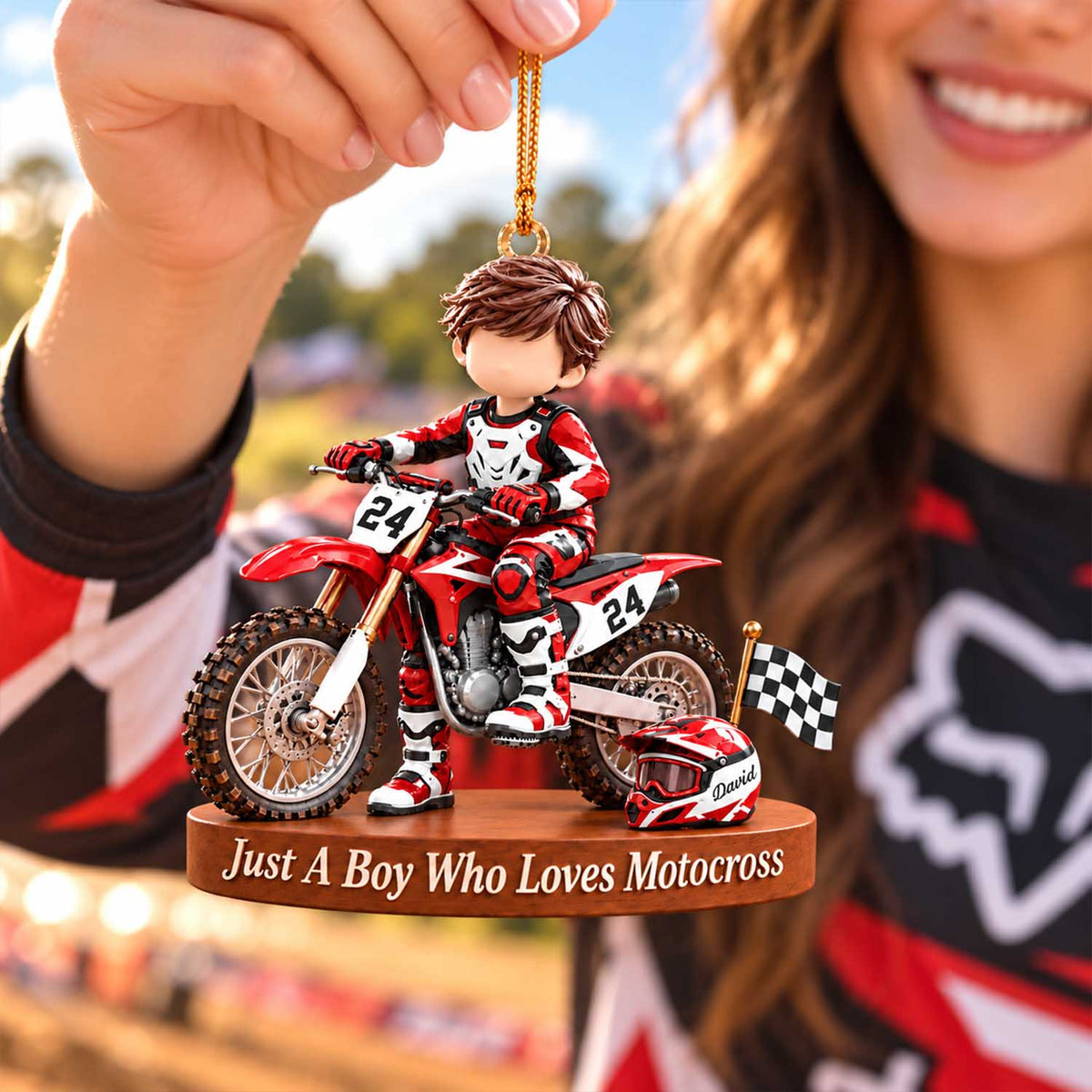 Just A Boy Who Loves Motocross - Personalized Motocross Ornament, Gift For Motocross Racer, Dirt Biker A2110 Pt99