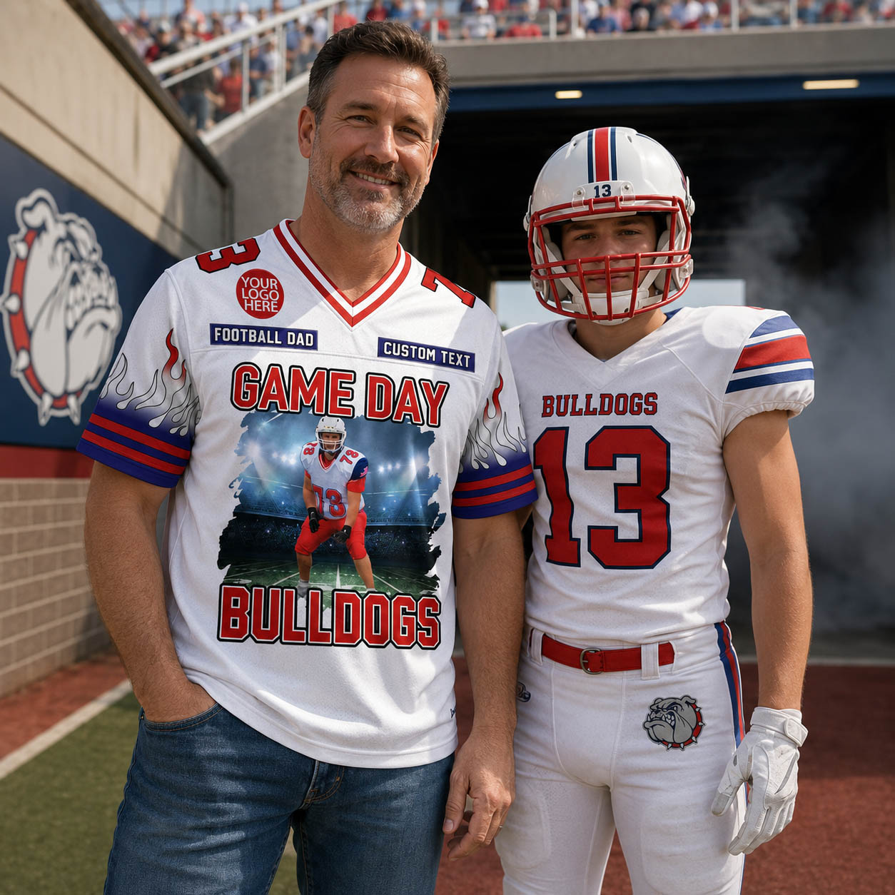 Custom Photo Football Game Day Football Jersey Gift For Football Lovers - Personalized Gift For Football Player K1702