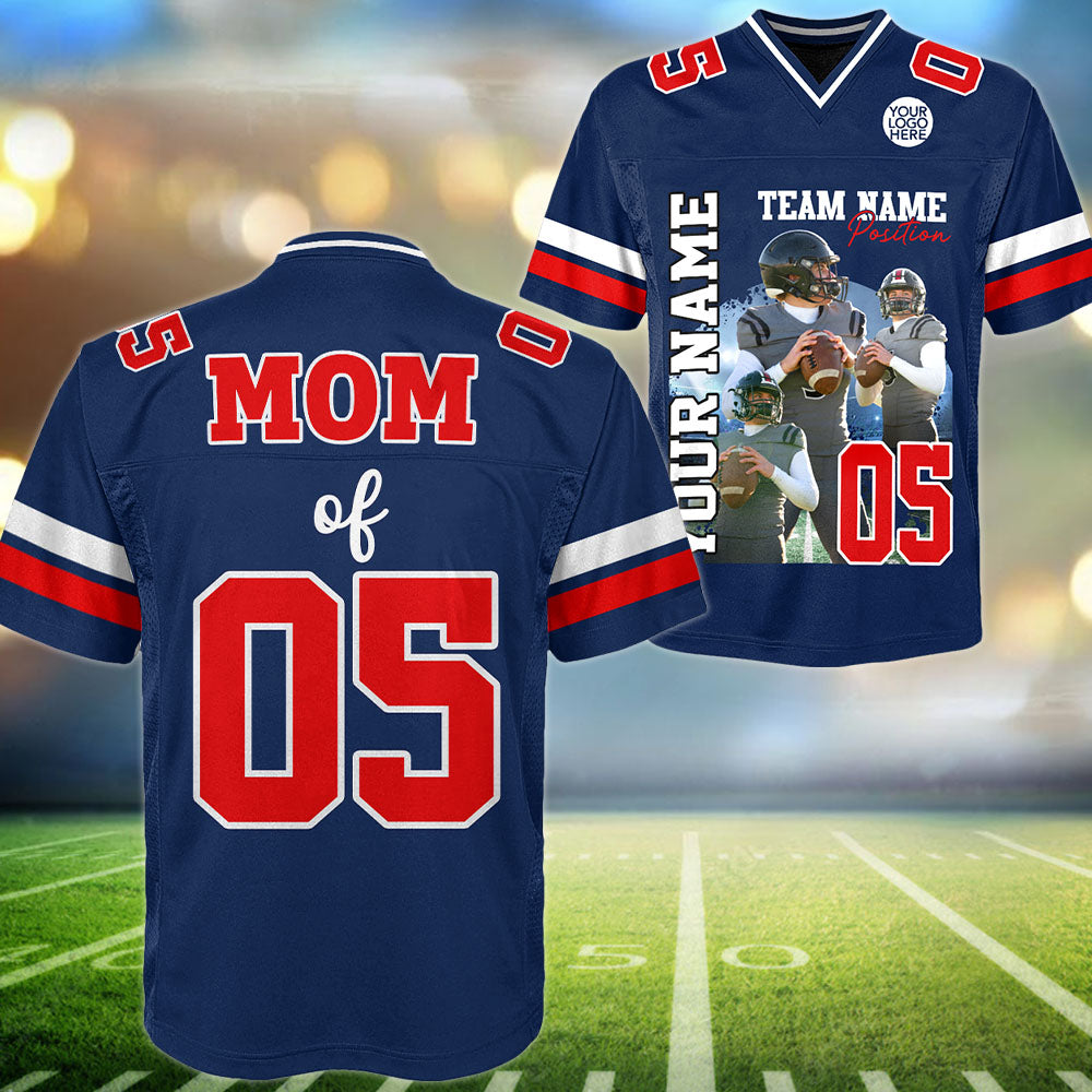 Customized American Football Photos Collage Football Jersey -Personalized Football Jersey With Name & Number Pt99