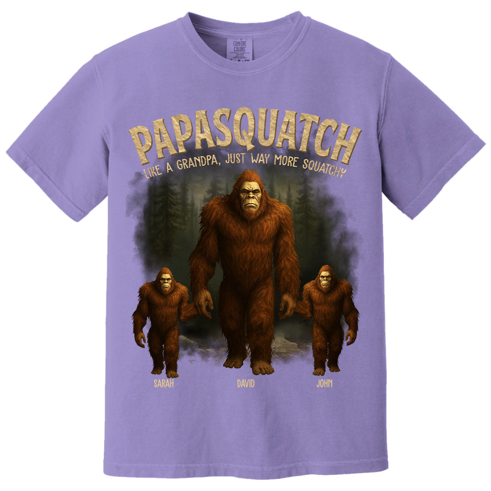 Papasquatch, Like A Grandpa, Just Way More Squatchy - Family Personalized Custom Unisex T-shirt, Premium T-shirt - Father's Day, Gift For Dad, Grandpa Nh00