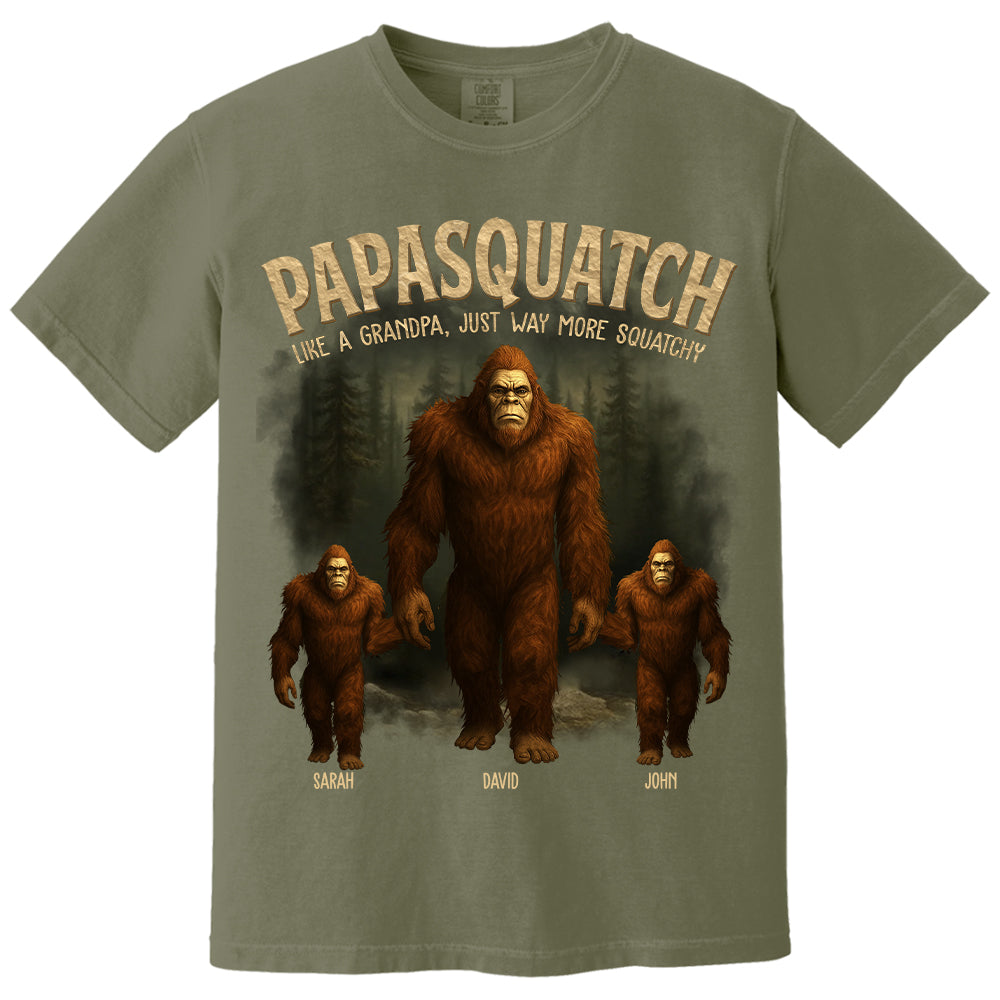 Papasquatch, Like A Grandpa, Just Way More Squatchy - Family Personalized Custom Unisex T-shirt, Premium T-shirt - Father's Day, Gift For Dad, Grandpa Nh00